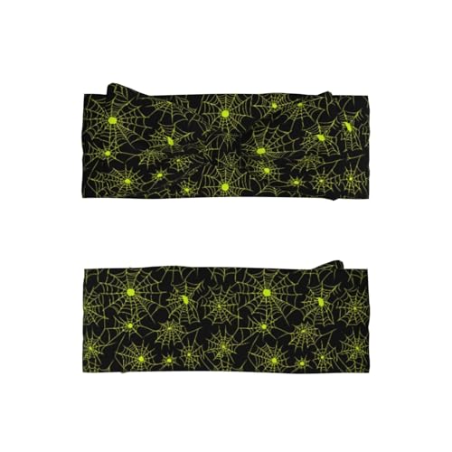 Green Cobweb Print Baby Girl Bows Headbands Baby Girls Newborn Headbands Infant Toddlers 0-6 Months2