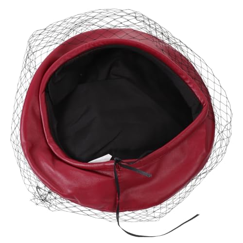TINEASUR Béret Classique Français Béret à Voilette Chapeau Uniforme Décoratif pour Femmes