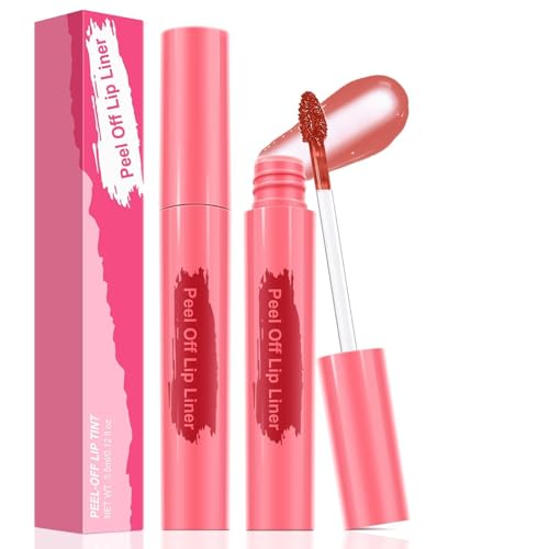Image of Peel Off Lip Stain Lip Liner Waterproof Lip Tint Coral Red