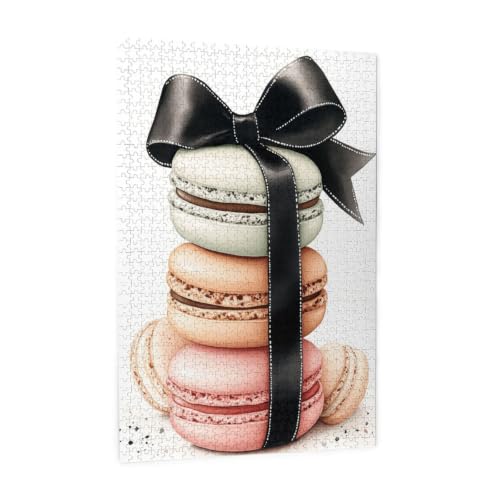 RMYRHQ Glam Watercolor Macaron Stack Big Stitched Black Satin Bow