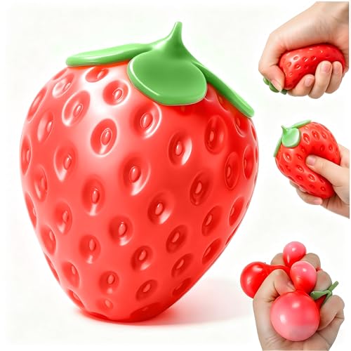 Strawberry Squishy Soft Strawberry Squishy Mood Relief & Focus Assistance Tool Desktop Ornament Great Squishys for Office Desk Work & Study Environments
