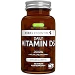 Igennus Pure Vitamin D3 2000iu, Clean Label, 365 Small Tablets, 1-Year Supply, Vegetarian High Absorption Cholecalciferol Vitamin D Supplement