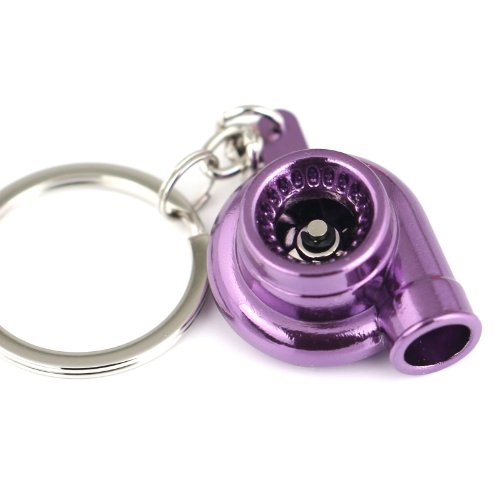 Image of maycom Creative Spinning New Turbo Turbocharger Keychain Key Chain Ring Keyring Keyfob (Anodized Purple)