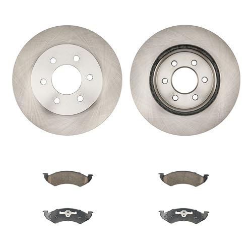 Image of KAX Front Brake Kit, OE Brake Rotors and Ceramic Brake Pads | Fits Dodge Dakota 2000-2002, Dodge Durango 2000-2002, Automotive Replacement Brake Kit
