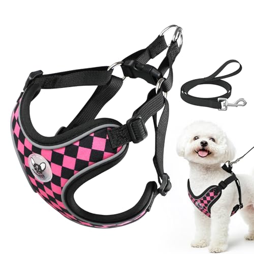 Arnés y Correa para Perros Pequeños, Suave Transpirable Ajustable Reflectante...