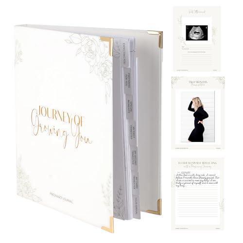 Image of Pregnancy Journal for Women - Gender Neutral Baby Book Keepsake with Organized Tabs, Notes Section, Photo Pocket, & Detailed Prompts, Pregnancy Scrapbook