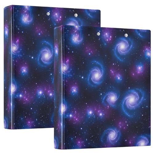 Galaxy Nebulae Purple 1.5�C���` 3�����O�o�C���_�[ D�����O�o�C���_�[ �N���b�v�{�[�h�t�� L�T�C�Y 3�o�C���_�[ �w�Z ��w �I�t�B�X�p (2�p�b�N)