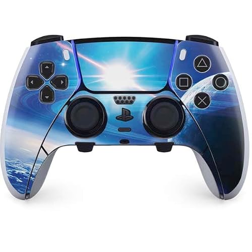 Skinit Decal Gaming Skin Compatible with PS5 DualSense Edge Pro Controller - Officially Licensed View of a Planet as it Looms in Close Orbit and with Rings Design