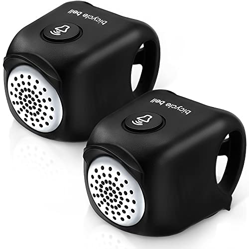 HESTYA 2 Pieces Electric Bike Bell Cycling Bells Horn 90dB Bicycle Bell Ring Loud Bicycle Horns Waterproof Bicycle Bells with 3 Sound Modes for Handlebars