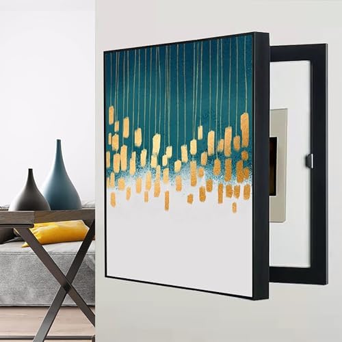 Farmhouse Electric Meter Box Cover - Black Crystal Porcelain Art, 40x50cm Decorative Breaker & Fuse Box for Rustic Home, Dorm Decor, Vintage Farmhouse Style