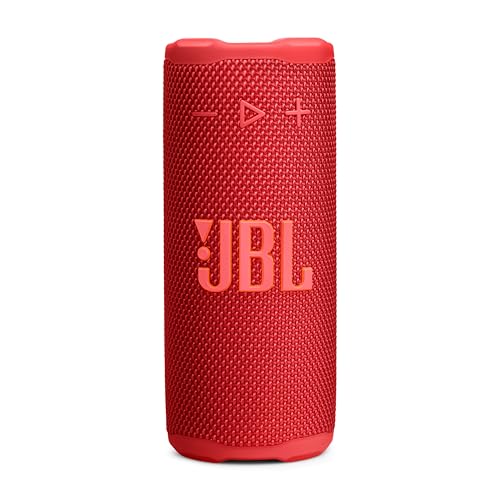 JBL Grip- Compact Bluetooth Speaker, Bold JBL Pro Sound, Ambient Light, up to 14 Hours of Playtime, Water, Dust and Drop-Proof (IP68), Multi-Speaker Connection with Auracast™ (Red) (Renewed)