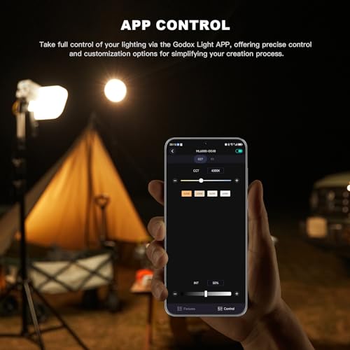 Godox ML60IIBi 70W LED Video Light, 2800-5600K Bi-Color Monolight Kit with 2xNP-F970 Battery, Bracket Handle CRI/TLCI 97+ App Control Portable Continous Output Lighting for Photography and Videography