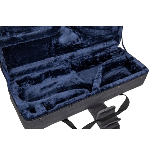 Crossrock Lightweight Foam Case for Bb Tenor Saxophone | Oxford Exterior, Plush Interior, Backpack Straps – Dark Grey (CRP200TSDG-R)