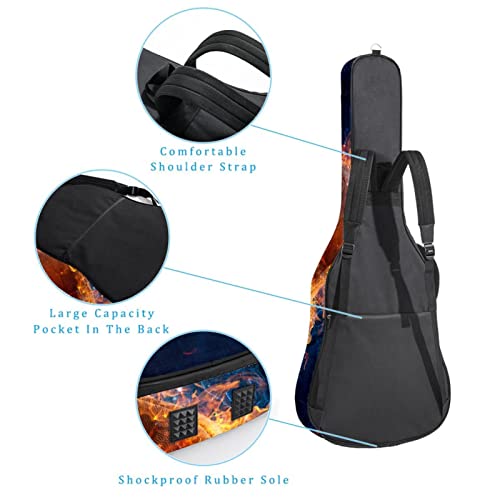 Hondank Housse imperméable pour guitare acoustique avec double bandoulière et poche pour jeu de football américain… - Les Beatles, Paul McCartney, John Lennon, RIngo Starr, George Harrison Hondank Housse imperméable pour guitare acoustique avec double bandoulière et poche pour jeu de football américain… – Image 4