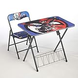 Idea Nuova Marvel Spiderman 2 Piece Foldable Activity Desk and Chair Set, Ages 3+