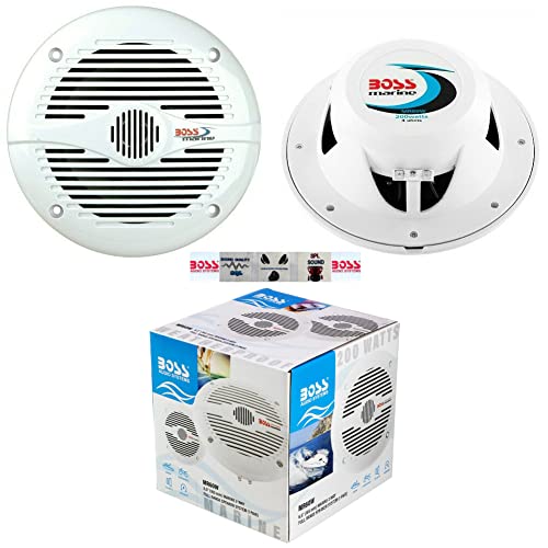 2 Haut-parleurs Marins Compatible avec Boss Audio MR60W 2 Voies 6,5