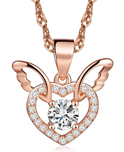 Infinite U Fashion collana da donna con rose, ali