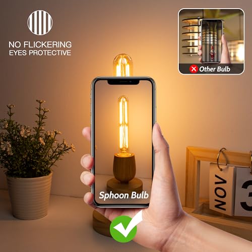 Image of Tubular Light Bulb 7.3 Inch Dimmable T10 LED Bulb E26 6W 60 Watts Edison Bulbs Amber 2200K Warm White,185mm Long for Wall Sconces, Pendant, Livingroom, 4-Pack