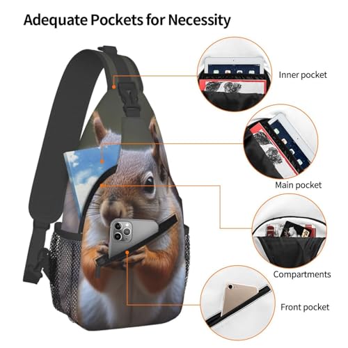 Bolso bandolera unisex negro para viaje y senderismo miniatura 3