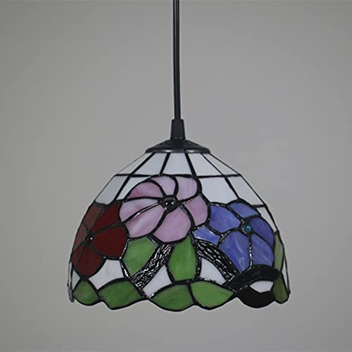 Lustre salle à manger vitrail suspension plafonnier E26 - 3