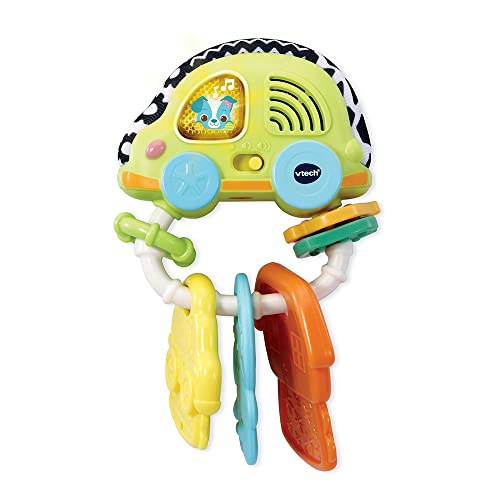 VTech - Mon Hochet Sensoriel Clés Magiques, Hochet Bébé Porte-Clés Interactif Fabriqué avec des Matériaux Plus Durables, Jouet Voiture, Cadeau de...