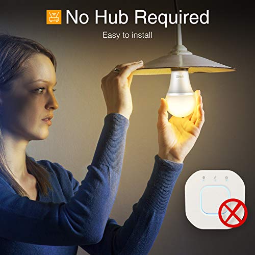 Gosund Smart Light Bulb Works with Alexa Google Home, Dimmable WiFi LED Light Bulbs, E26 A19 Warm White 2700K Bulb, No Hub Required, 8W (75W Equivalent), 2 Pack - Thumbnail 6