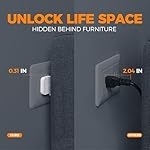 Flat Plug Surge Protector Power Strip, TESSAN 5 ft Ultra Thin Extension Cord with 3 USB Wall Charger(1 USB C Port), 4 Outlets Slim Desk Charging Station for Travel, Office, Dorm Room Essentials - Image 2