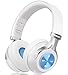 Bluetooth Headphones, Riwbox XBT-880 Wireless Bluetooth Headphones Over Ear with Microphone and Volume Control Wireless and Wired Foldable Headset for iPhone/iPad/PC/Cell Phones/TV (White&Blue)