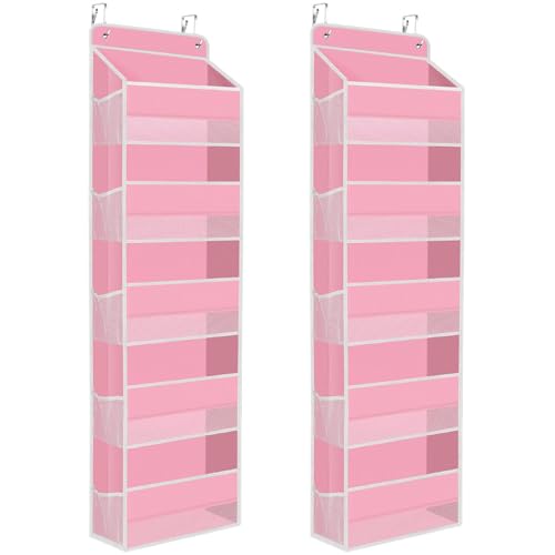 Over-the-door organizer 2-pack with clear pockets