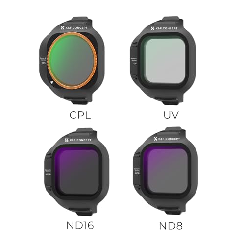 Image of K&F CONCEPT UV CPL ND Filters Set Compatible with DJI Mini 5 Pro Drone Accessories - 4 Pack (CPL UV ND8 ND16) Light Reduction, Polarizing Daily Protection Lens Filter, Multi-Coated HD Optical Glass