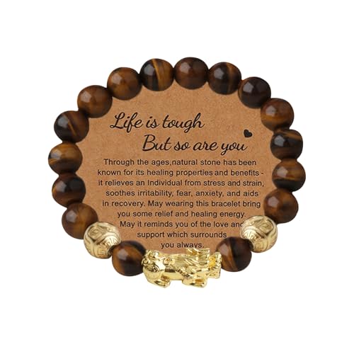 Zhlichouy Feng Shui Wealth and Luck Bracelet,Tiger Eye Dragon Pixiu
