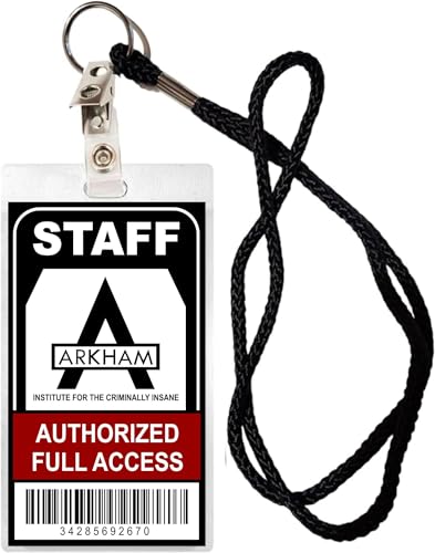 Arkham Asylum Staff Novelty Laminated Card with Lanyard Halloween Costume Movie Prop