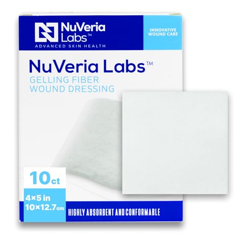 Nuveria Labs Hospital Grade Gelling Fiber Wound Dressing - Creates an Optimal Moist Wound Healing Environment, 4