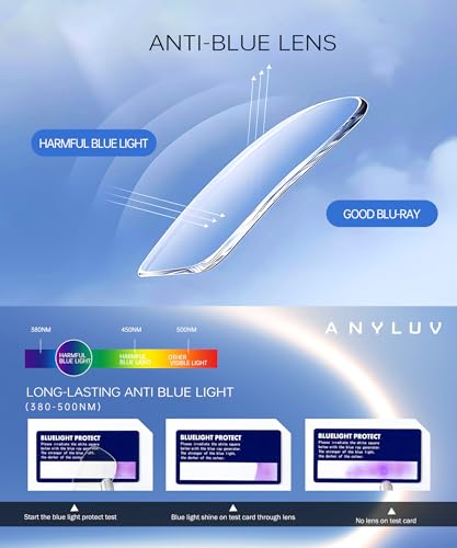 Image of ANYLUV Blue Light Glasses Men, Relieve Eyestrain and Eye Protection, Al-Mg Metal Computer Blue Light Blocking Glasses