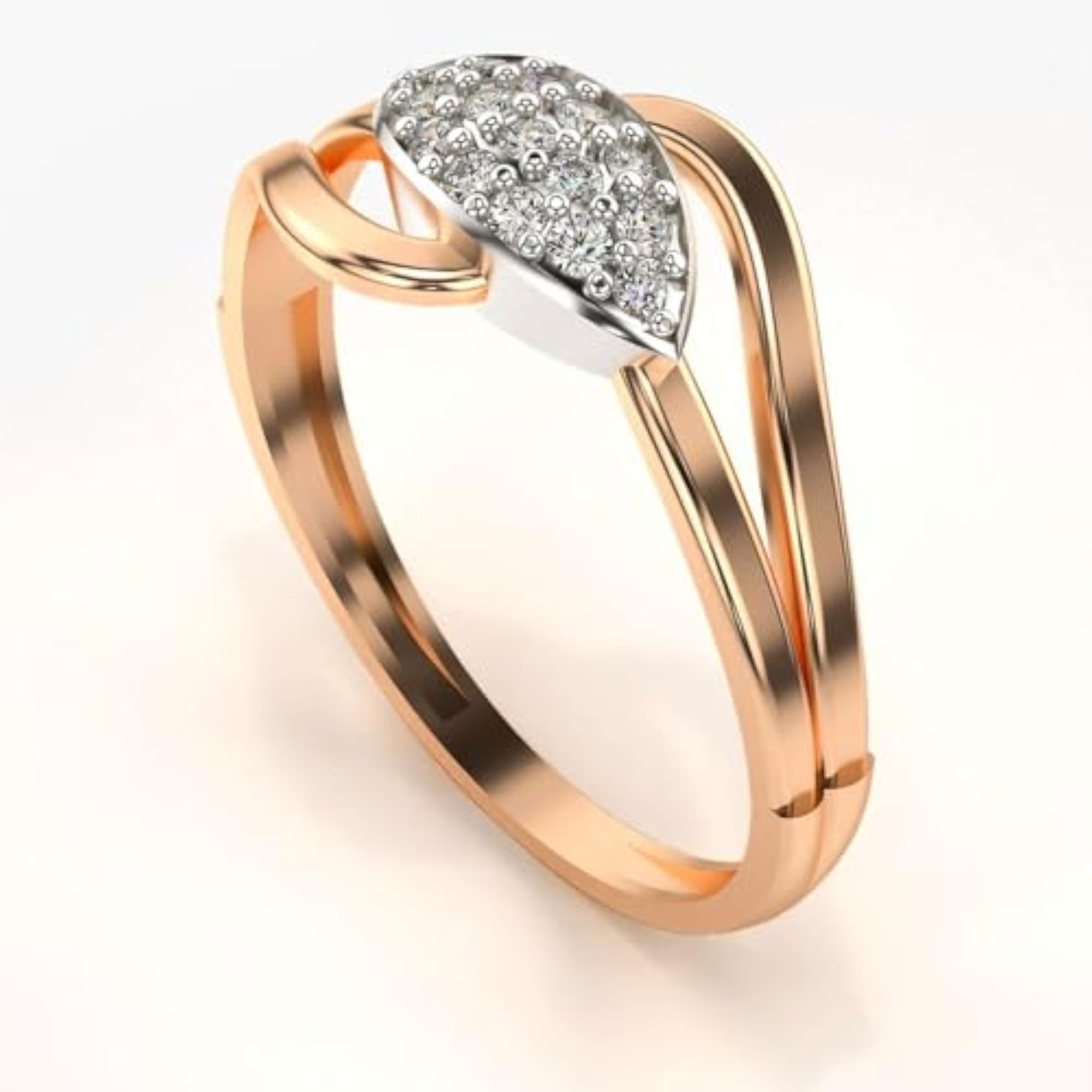 Women's Sterling Silver & Certified Lab Grown Diamond 0.12cts Ring, Stylish