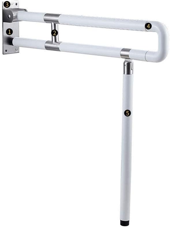 Bathroom Safety Floorstanding Grab Bar Adjustable Height Stainless