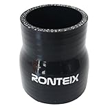 Ronteix Universal ID 4 Inch to 3.5 Inch 4-Ply Reducer Coupler Silicone Hose (102MM to 89MM, BLACK)