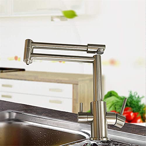 Grifo de cocina de 3 vías para fregaderos grandes con agua de filtro