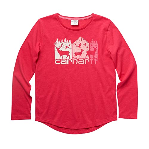 Image of Carhartt Girls' Knit Long Sleeve Henley-Neck T-Shirt