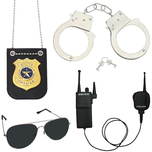 Police Pretend Play Toy Set for Kids Police Toys for Kids Boys and Girls Police Accessories for School Classroom Dress Up Pretend Play Detective Role Play Halloween Party and Birthday Gifts