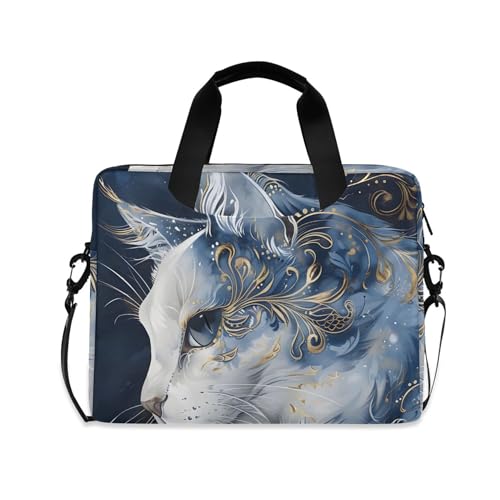 ALAZA Funda para portátil gato azul y blanco 13-15.6 pulg miniatura 1