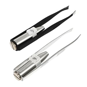 MAGICLULU 2pcs LED Light Eyebrow Clip Eyebrow Pliers Ladies Razors for Shaving Metal Eyebrow Facial Razors for Women Face Trimmers Practical Eyebrow Tweezer Rado Travel Major Stainless Steel