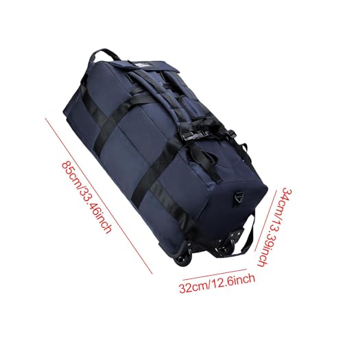 Duffel Bag with Wheels Luggage Heavy Duty Foldable Trolley Bag Suitcase for Outdoor Camping Business Trip Traveling Men Women, Blue3