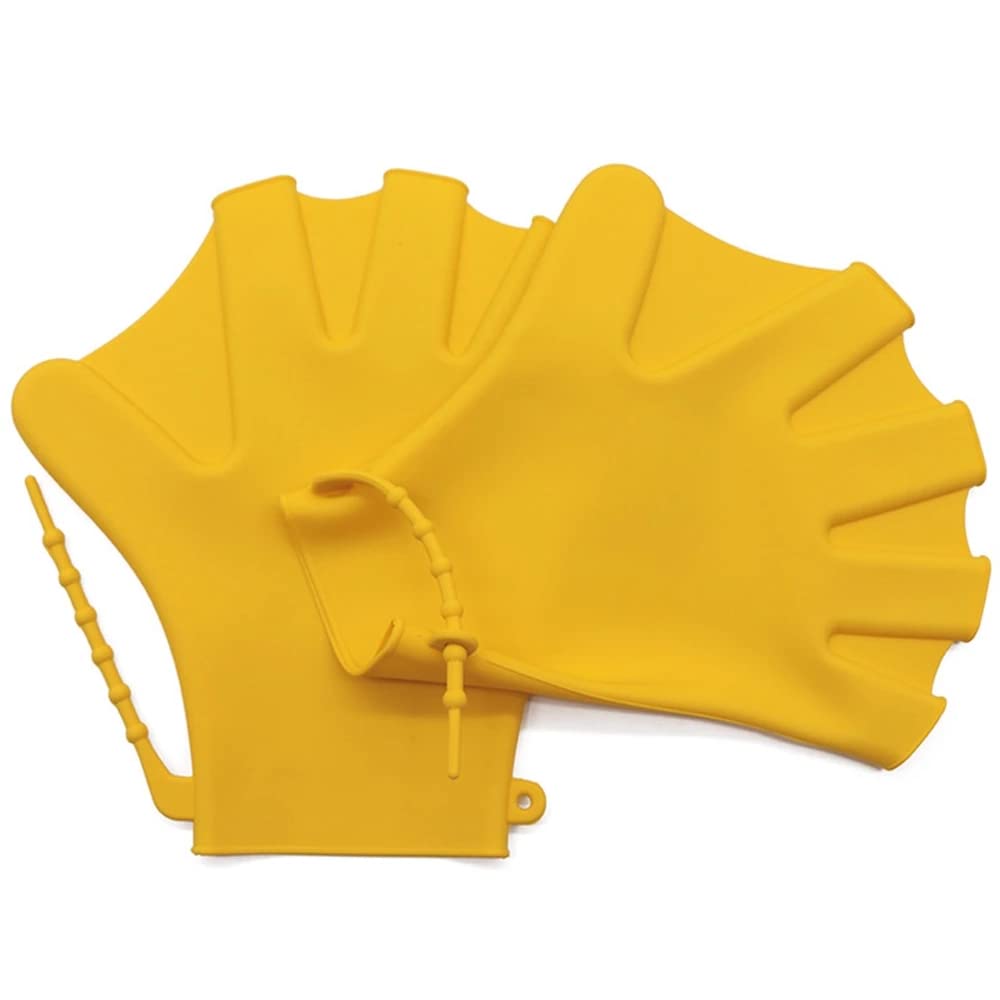 YXSH 1 paire de gants de natation palmés résistants à l'eau en silicone pour la natation, la plongée, l'entraînement - Rose