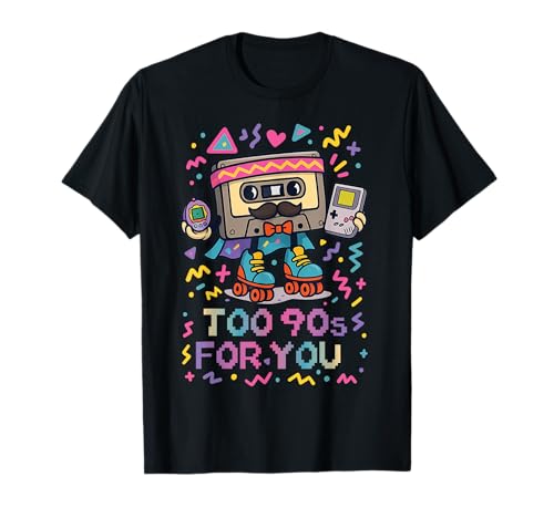 90 años - Design Retro, Videojuegos, Roller y Pixels Art Camiseta
