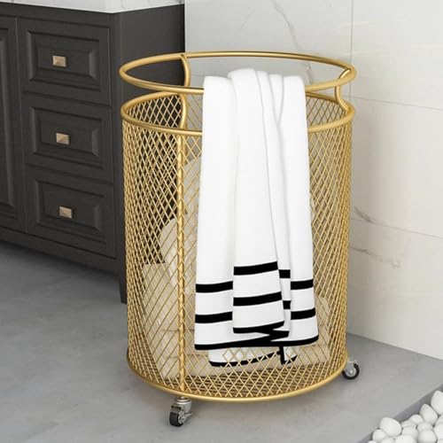 Panier à linge à roulettes pour chambre ou salle de bain élégante