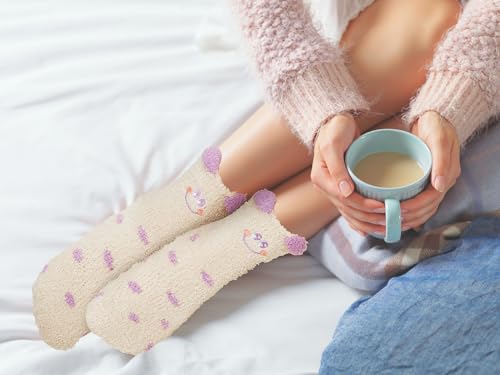 Image of Benefeet Sox Womens Fuzzy Socks Girls Cute Slipper Sock Funny Fluffy Winter Warm Soft Cozy Plush Indoor Sleep Sock