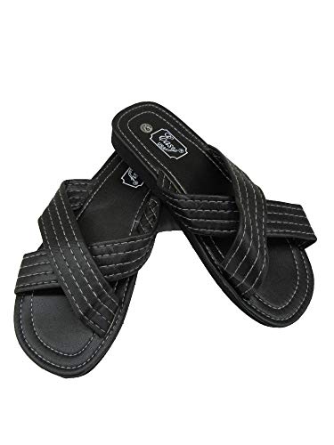 Easy USA criss cross men's sandals 7 black