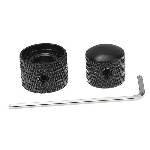 Levemolo Gd109 Electric Guitar Bass Volume Control Knobs Black Dual Knurled Concentric Tone Blend Fits Electric Guitars Bass