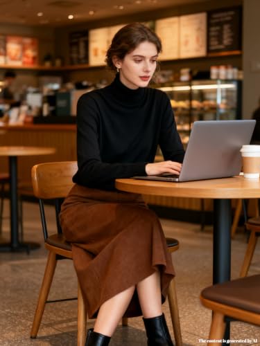 Image of SANGTREE Women's Turtleneck Sweaters Long Sleeve Pullover Tops | Breathable Lightweitht Fabric| Fall Winter Fashion Outfits| Perfect for Daily,Office,Vacations,Holiday,Family Gatherings Etc.